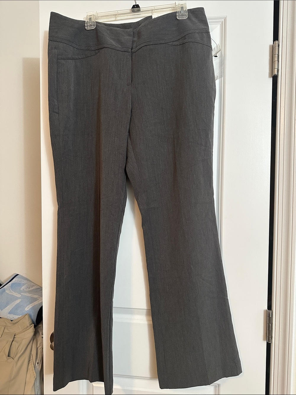 Elle Wide-Leg Dress Pants in Charcoal Gray
